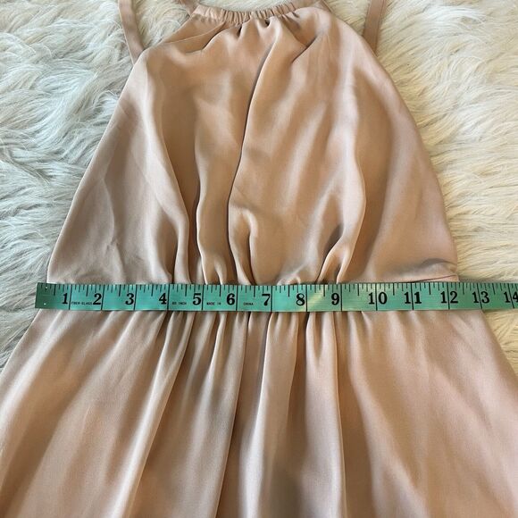 Show Me Your Mumu Amanda Maxi Dress Size M Blush Pink Halter Chiffon Open Back - Picture 10 of 15